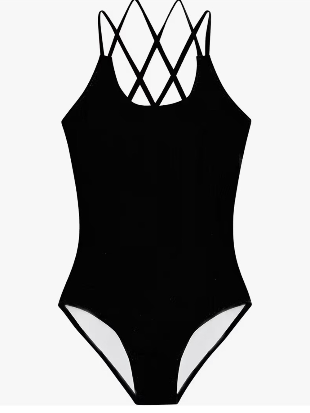 New‎ Kanu Girls' Black Crisscross Back One-Piece Swimsuit size 16